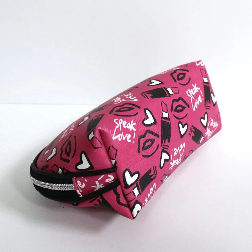 Izak Zenou Speak Love! Zip Dome Cosmetic Makeup Bag Case